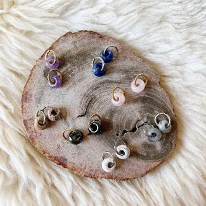 Zen Gems - Stainless Steel Gem + Hoop Earrings