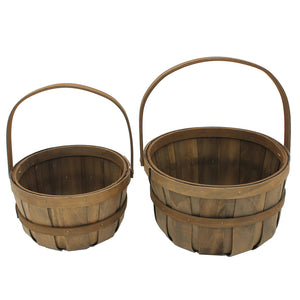Packaging - Brown Woodchip Round Carrier Basket (10"x10"x6")