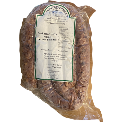 Carmen Corner Meats - Saskatoon Berry & Apple Farmer Sausage (Gluten Free)