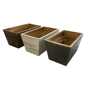 Packaging - Rustic Wood Planter (8.5"x5"x4")